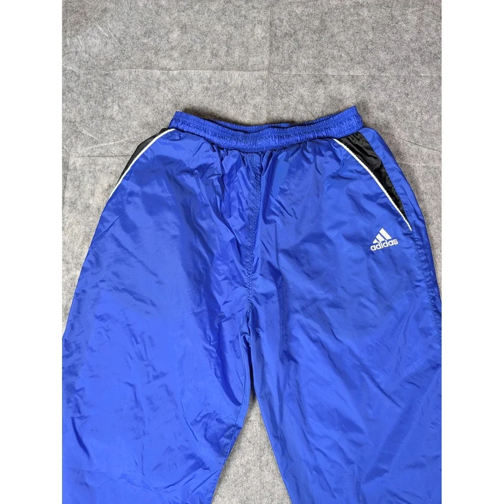 Adidas Team Vintage Nylon Wind Pants Royal Blue Track Pants Embroidered‎ Logo M